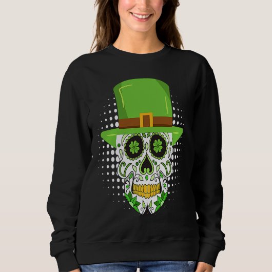 St Patrick's Day Irish skeleton leprechaun Trui (Voorkant)