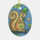 St. Patrick's Day IRISH SQUIRREL ORNAMENT Oval (Achterkant)