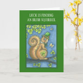 ST. PATRICKS DAY IRISH SQUIRREL WENSKAART Vers Kaart (Gele Bloem)