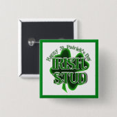 St. Patrick's Day Irish Stud Vierkante Button 5,1 Cm (Voorkant /achterkant)