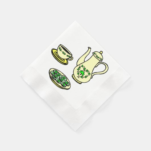 St. Patrick's Day Irish Tea Set Paper Napkins Servetten (Hoek)