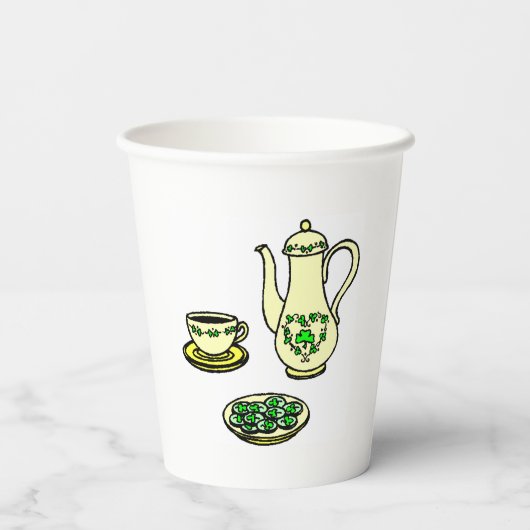 St. Patrick's Day Irish Tea Set Papieren Bekers (Achterkant)