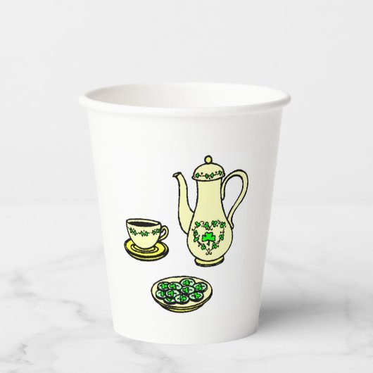 St. Patrick's Day Irish Tea Set Papieren Bekers (Voorkant)