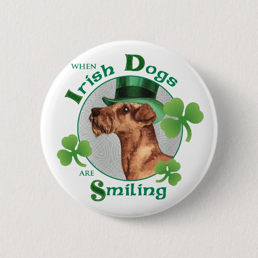 St. Patrick's Day Irish Terrier Ronde Button 5,7 Cm (Voorkant)