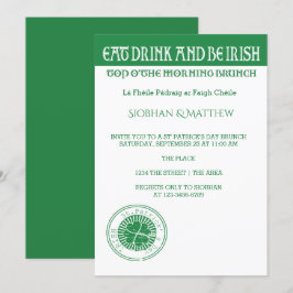 St Patricks Day Irish Theren Morning Brunch Kaart