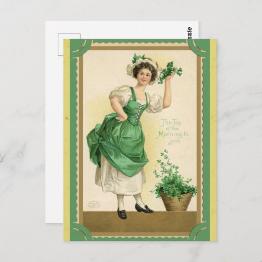  St. Patricks Day Irish Top of the Morning Briefkaart (Voorkant / Achterkant)