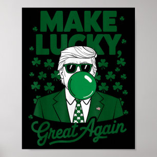 St. Patrick's Day Irish Trump Bubble Gum Grappig Poster