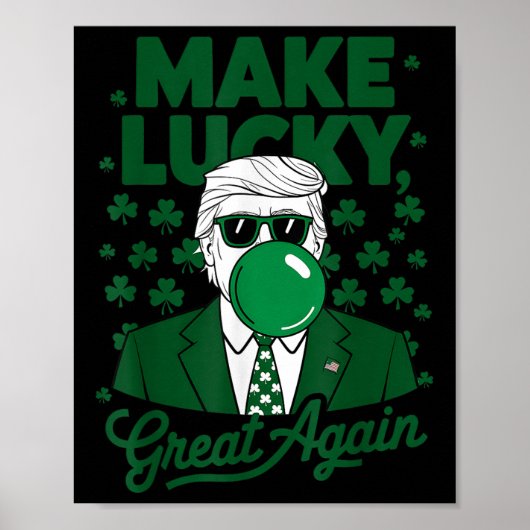 St. Patrick's Day Irish Trump Bubble Gum Grappig Poster (Voorkant)