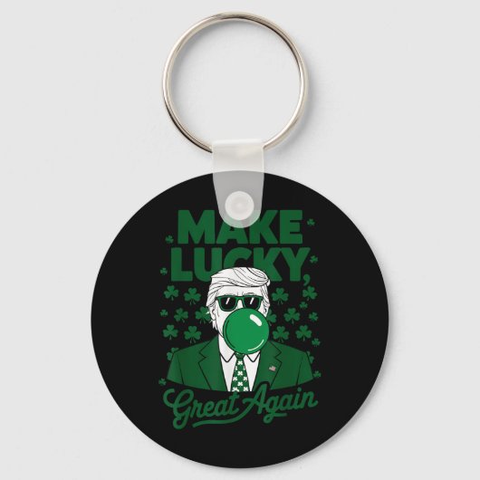 St. Patrick's Day Irish Trump Bubble Gum Grappig Sleutelhanger (Voorkant)