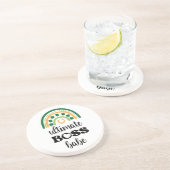 St Patrick's Day Irish Ultimate Boss Babe Rainbow Zandsteen Onderzetter (Zijkant)