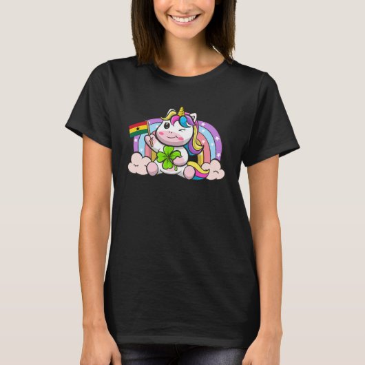 St Patricks Day Irish Unicorn Africa Ghana Ghanaia T-shirt (Voorkant)