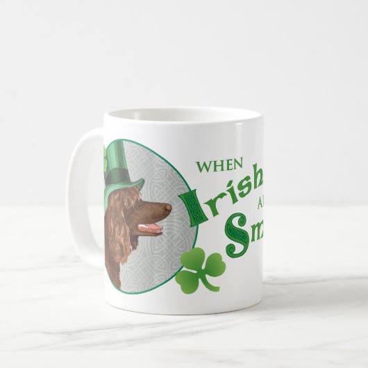 St. Patrick's Day Irish Water Spaniel Koffiemok (Voorkant links)