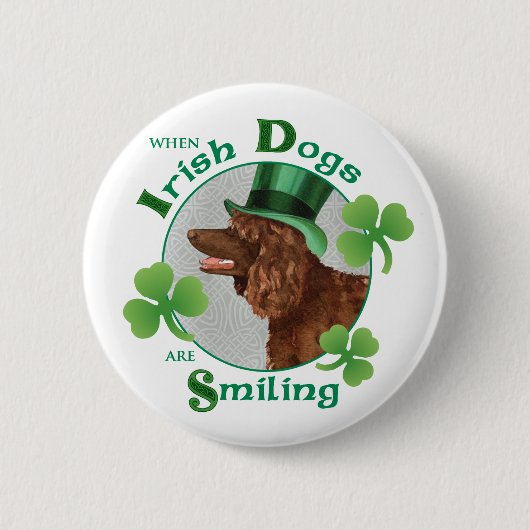 St. Patrick's Day Irish Water Spaniel Ronde Button 5,7 Cm (Voorkant)