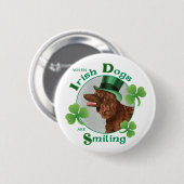 St. Patrick's Day Irish Water Spaniel Ronde Button 5,7 Cm (Voorkant /achterkant)