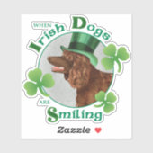 St. Patrick's Day Irish Water Spaniel Vinyl Sticker (Vel)