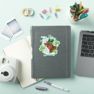 St. Patrick's Day Irish Water Spaniel Vinyl Sticker