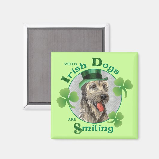 St. Patrick's Day Irish Wolfhound Magneet (Voorkant / Achterkant)