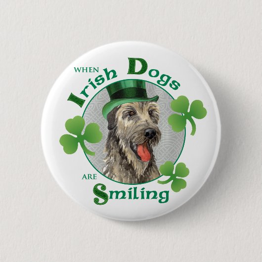 St. Patrick's Day Irish Wolfhound Ronde Button 5,7 Cm (Voorkant)