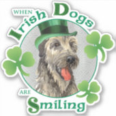 St. Patrick's Day Irish Wolfhound Vinyl Sticker (Voorkant)
