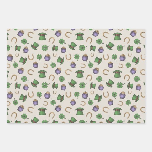 St. Patrick's Day Irish Wrapping Paper set of 3 (Voorkant 3)