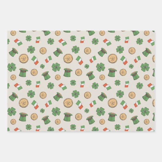 St. Patrick's Day Irish Wrapping Paper set of 3 (Voorkant 2)