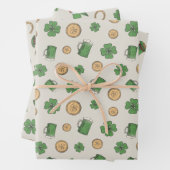 St. Patrick's Day Irish Wrapping Paper set of 3 (In situ)