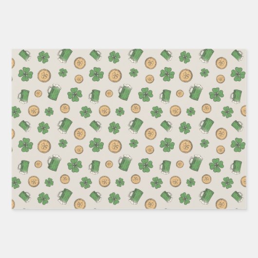 St. Patrick's Day Irish Wrapping Paper set of 3 (Voorkant)
