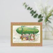 St Patrick's Day Irish Zeppelin Roos Gold Glitter Briefkaart (Staand voorkant)
