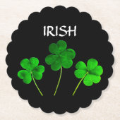 St Patrick's Day Iriss Shamrock Leaves Green 2021 Kartonnen Onderzetters (Voorkant)