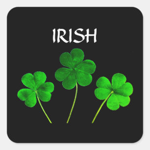 St Patrick's Day Iriss Shamrock Leaves Green 2021 Vierkante Sticker