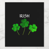 St Patrick's Day Iriss Shamrock Leaves Green 2021 Wijn Etiket (Enkel label)