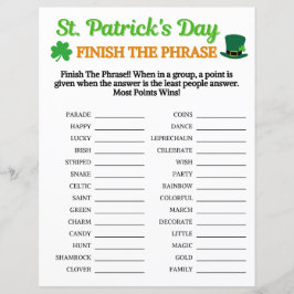St. Patrick's Day is het einde van het woordspel