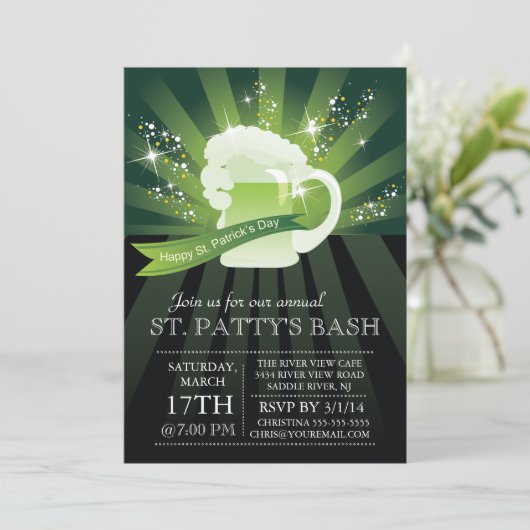 St. Patrick's Day jaarlijkse Bash Party Kaart (Staand voorkant)