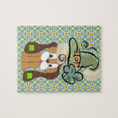 St. Patrick's Day Jigzaag Puzzle Dog Legpuzzel (Horizontaal)