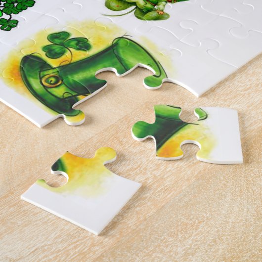 St. Patrick's Day Jigzaag Puzzle Legpuzzel (Zijkant)