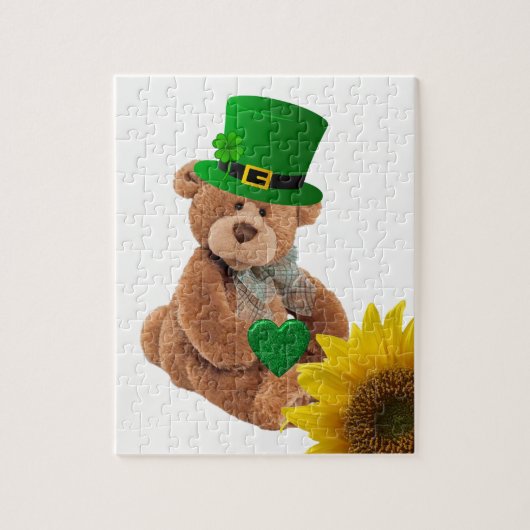 St. Patrick's Day Jigzaag Puzzle Teddy Bear Legpuzzel (Verticaal)