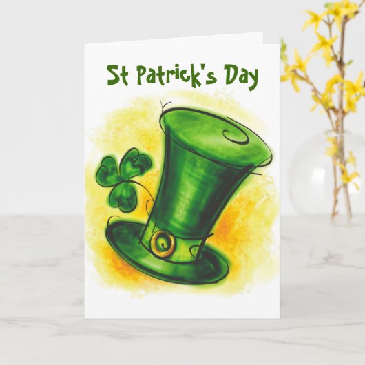 St Patrick's Day Kaart (Gele Bloem)