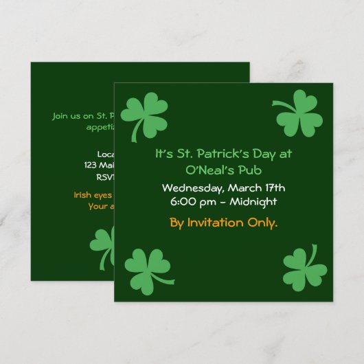 St. Patrick's Day Kaart (Voorkant / Achterkant)