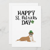 St. Patrick's Day kaart 5 x 7 Boxer hond (Voorkant / Achterkant)