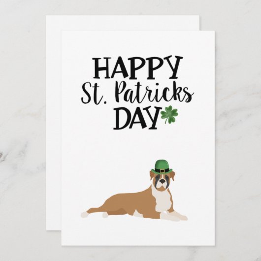 St. Patrick's Day kaart 5 x 7 Boxer hond (Voorkant / Achterkant)