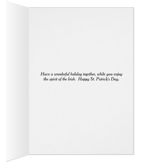 St. Patrick's Day Kaart, broeder & broer in Law (Binnen (Rechts))