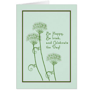 St. Patrick's Day Kaart in Green met Flowers