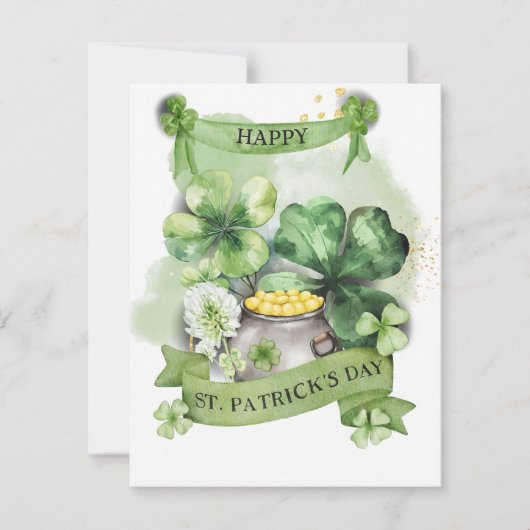 St. Patrick's Day Kaart Lucky Shamrock (Voorkant)