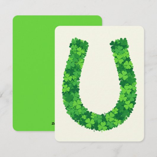 St. Patrick's Day Kaart Lucky U Shamrock (Voorkant / Achterkant)