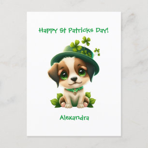 St. Patricks Day-kaart met Cute Leprechaun Dog Briefkaart