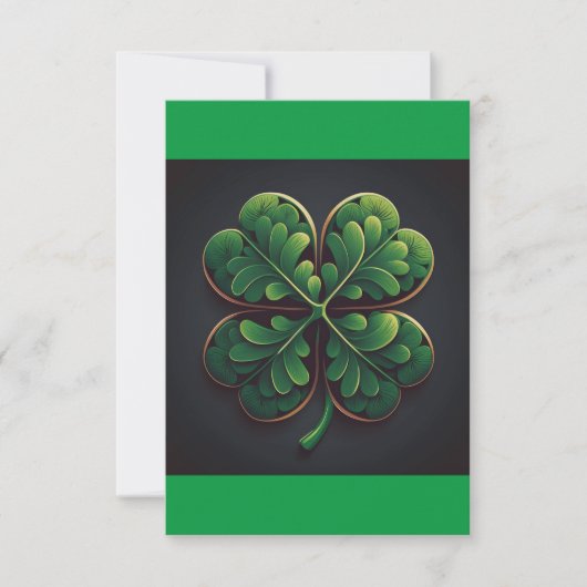 St. Patrick's Day Kaart met een klavertje vier (Voorkant)