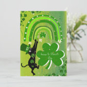 St. Patrick's Day Kaart met een schattige zwarte k (Staand voorkant)