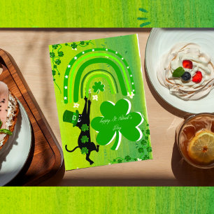 St. Patrick's Day Kaart met een schattige zwarte k