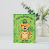 St. Patrick's Day kaart met geluks hond (Staand voorkant)