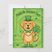 St. Patrick's Day kaart met geluks hond (Voorkant)